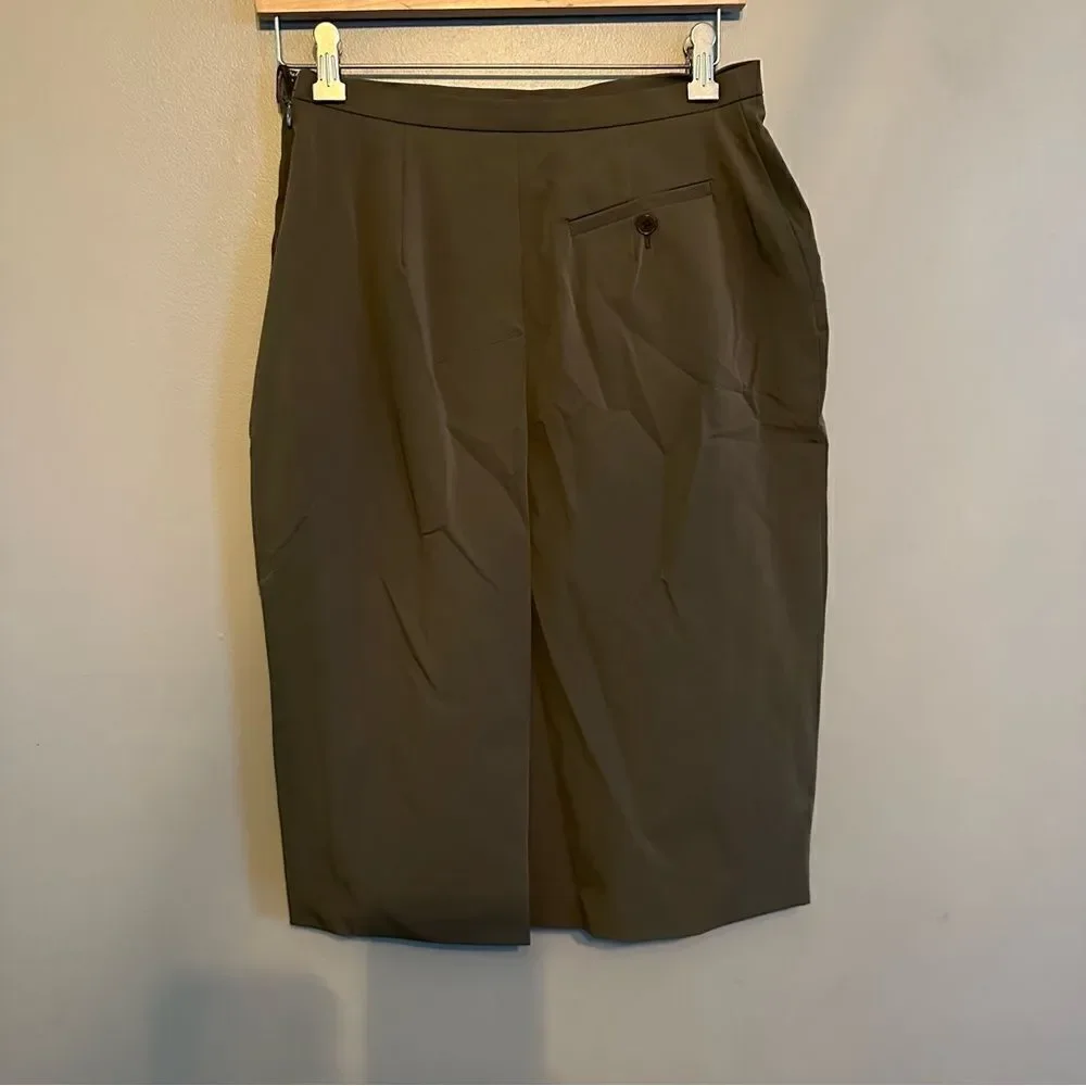 MaxMara olive green pencil skirt - Picture 2 of 8